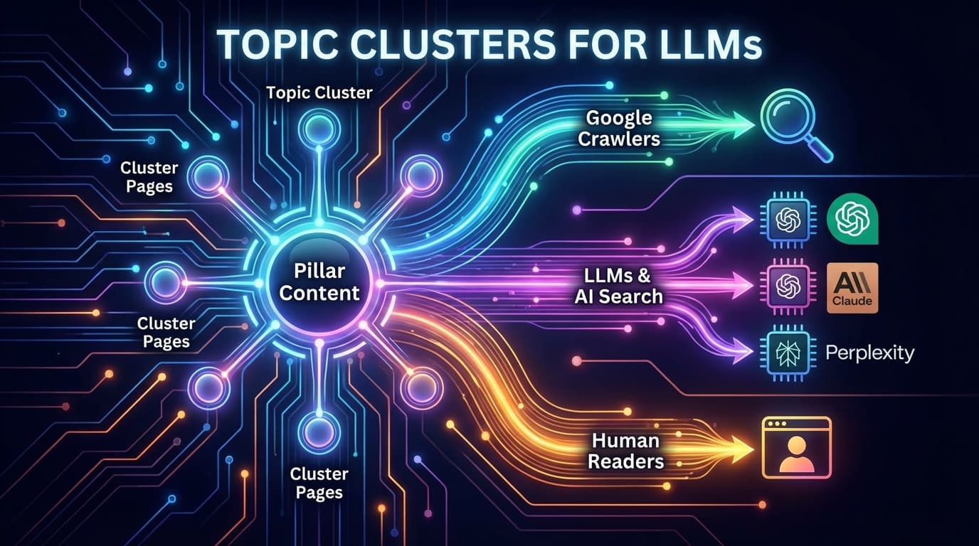 Topic Clusters for LLMs: A Hybrid Architecture for Google and AI Search